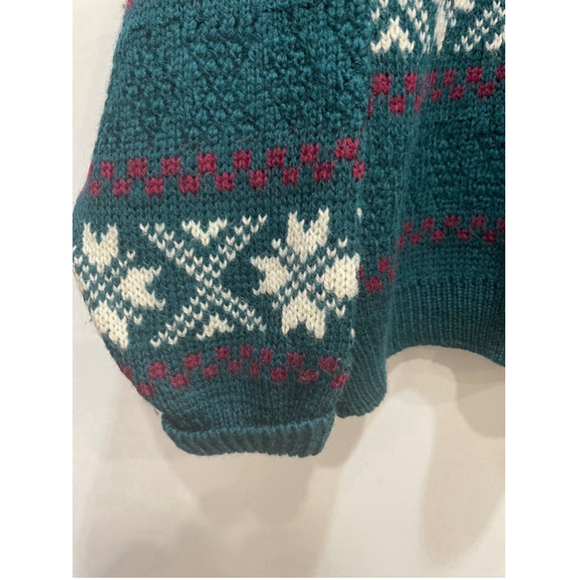 Carraig Donn Vintage Wool Ireland Knit Men XL Fair Isle Sweater Fisherman Green - Picture 3 of 6